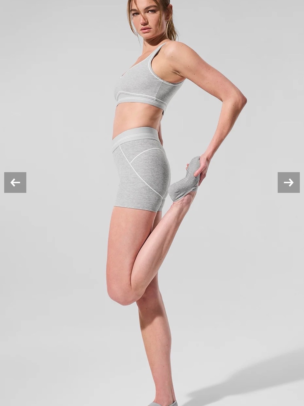 NWT-ALO Yoga High-Waist Grey Active/Yoga Bra and Shorts Set